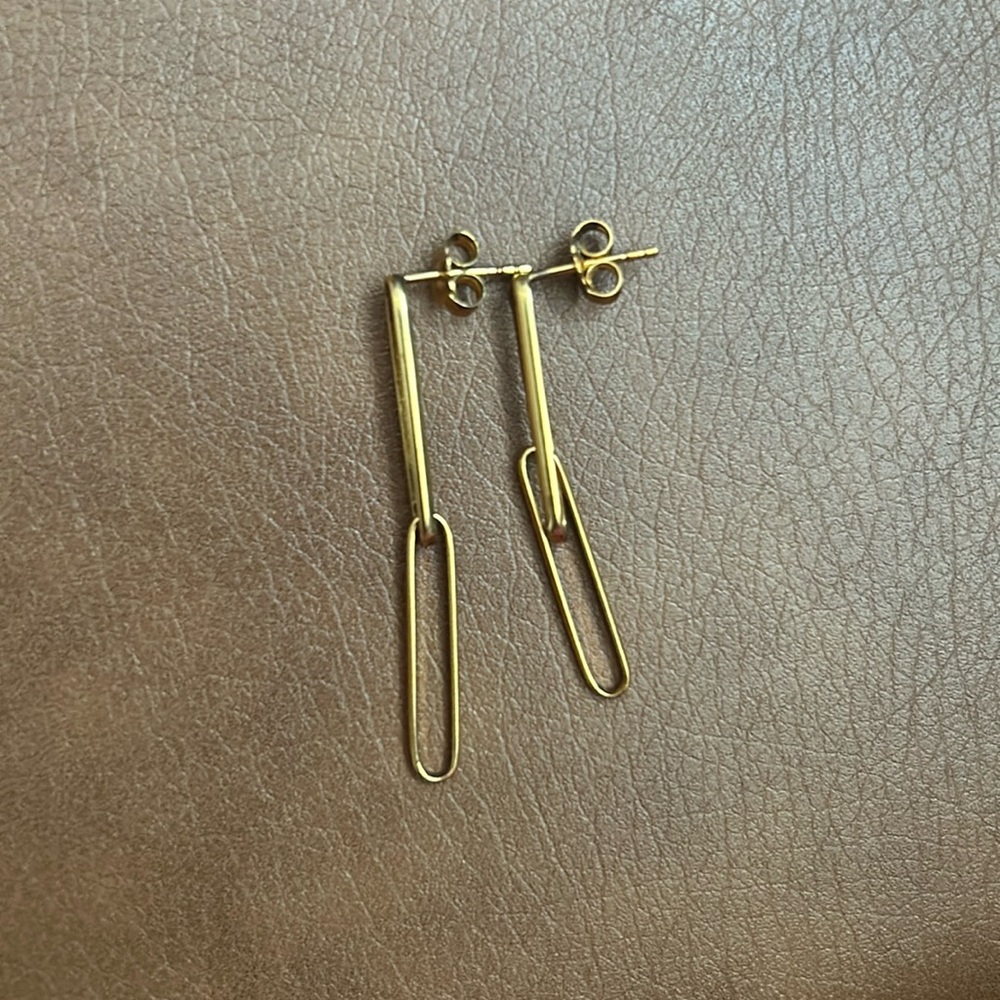 J Crew demi fine paperclip earrings